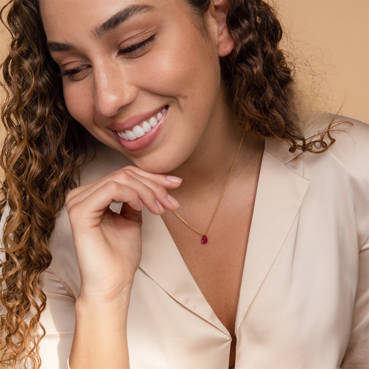 Wholesale Titanium steel pear-shaped water drop zircon 12th birthday stone birthstone necklace