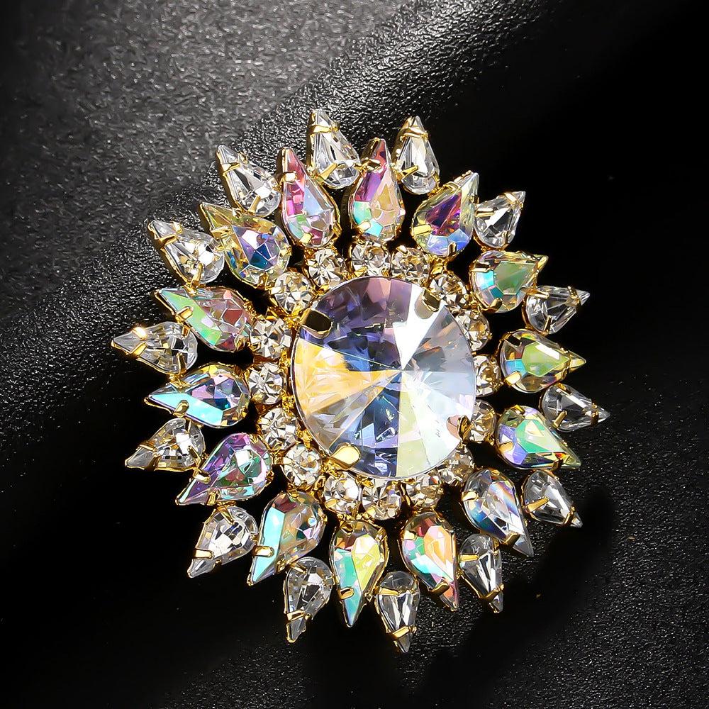 Wholesale Exaggerated Ring Colorful Rhinestone Opening Ring