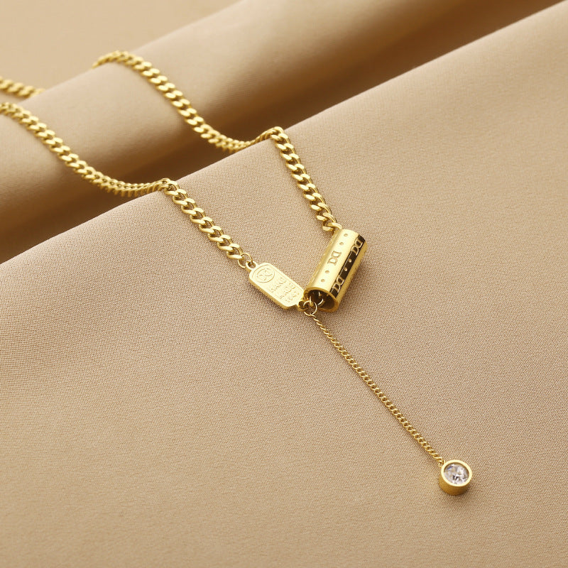 Wholesale tassel clavicle chain titanium steel non-fading necklace