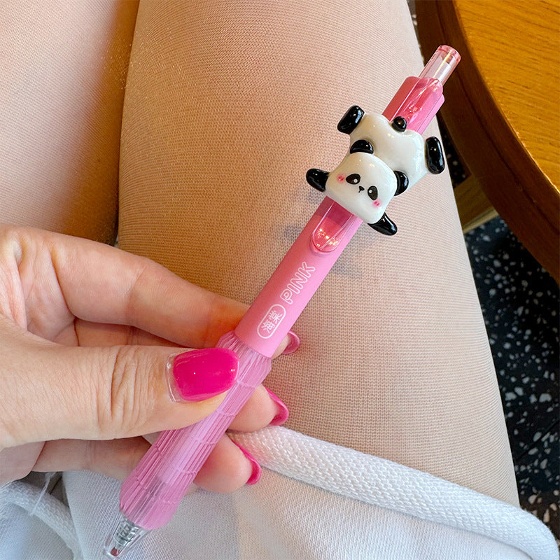 Wholesale  Panda Press Gel Pen Creative Cartoon Panda Bamboo  Ballpoint Pen