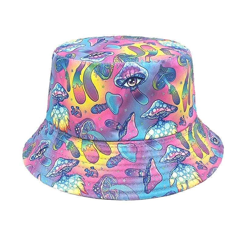 Wholesale Colorful Mushroom Pattern Bucket Hat ACC-HT-ShunMa003