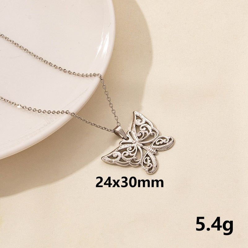 Wholesale  simple fashion Joker stainless steel butterfly necklace