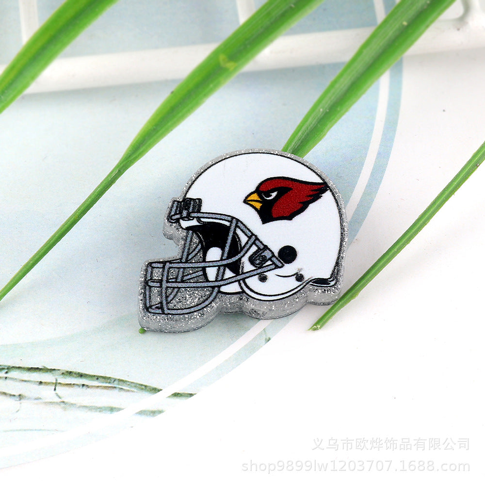 Wholesale 5pcs Acrylic Rugby Straight Hole Cartoon Beads
