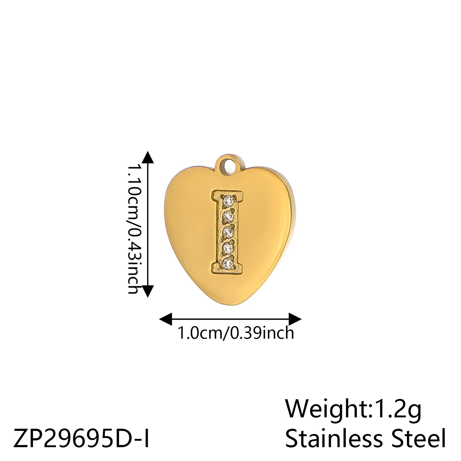 Wholesale Zirconium Love 26 Letter Stainless Steel Pendant