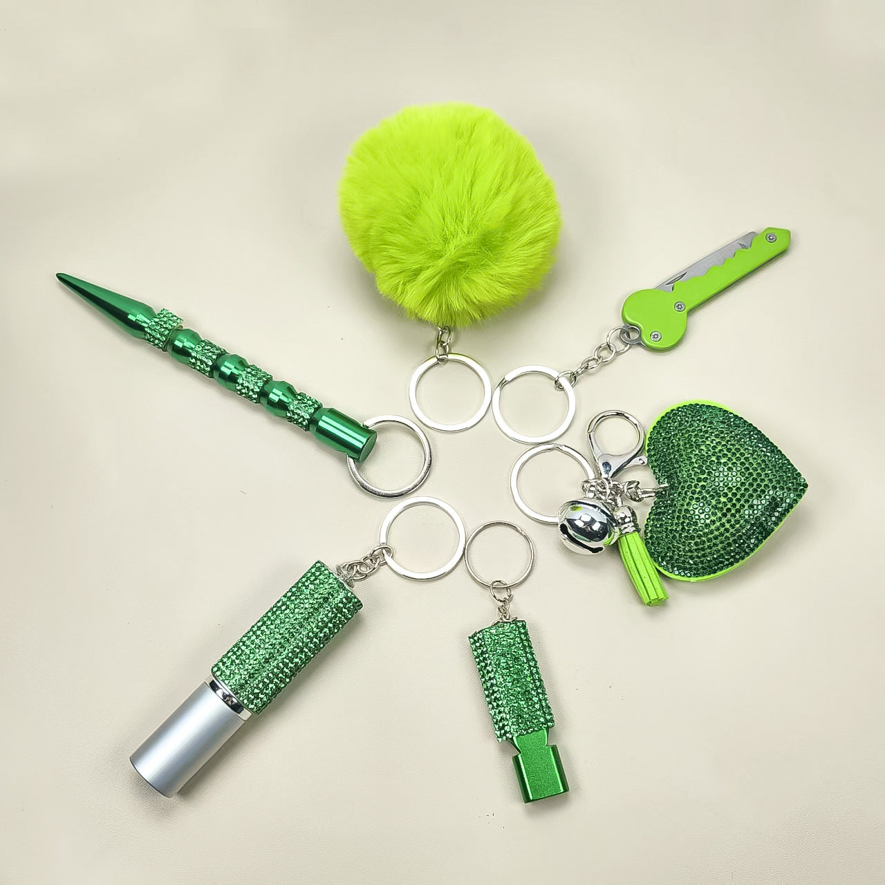 Wholesale Heart-shaped diamond-studded perfume bottle keychain combination accessories