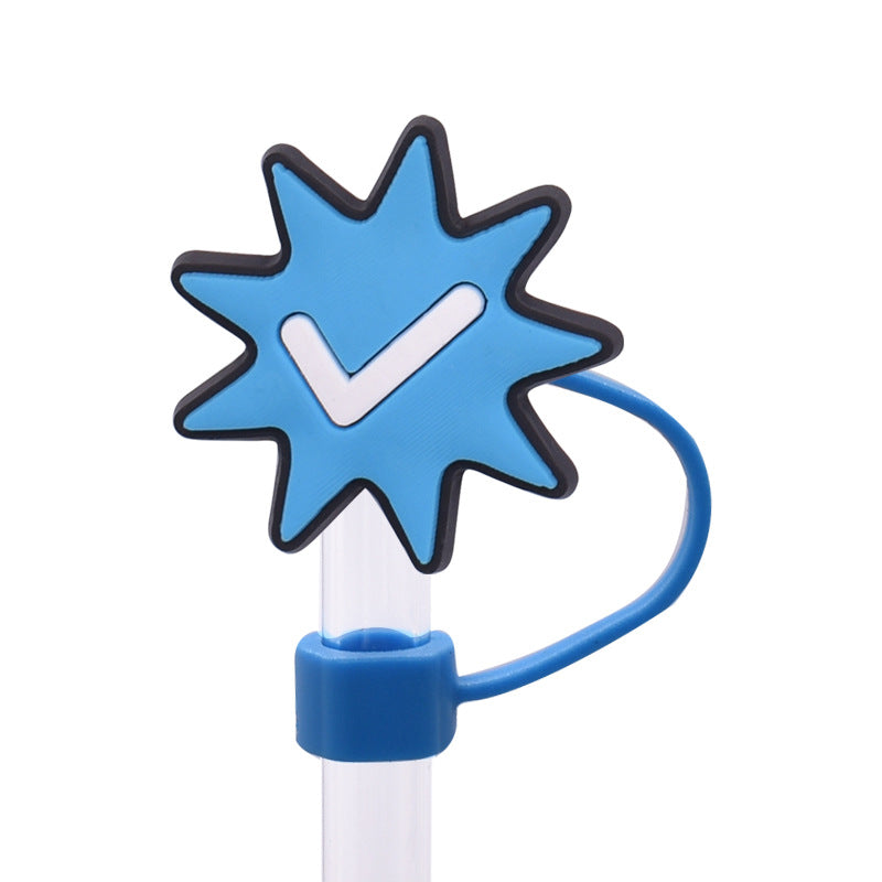 Wholesale Random 100pcs Back to School Series PVC Soft Straw Tube Cap