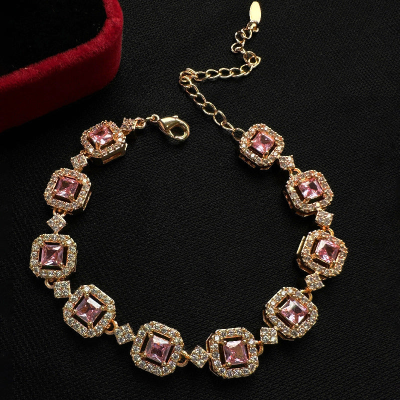 Wholesale  Creative Bracelet Simple Copper Zircon Bracelet