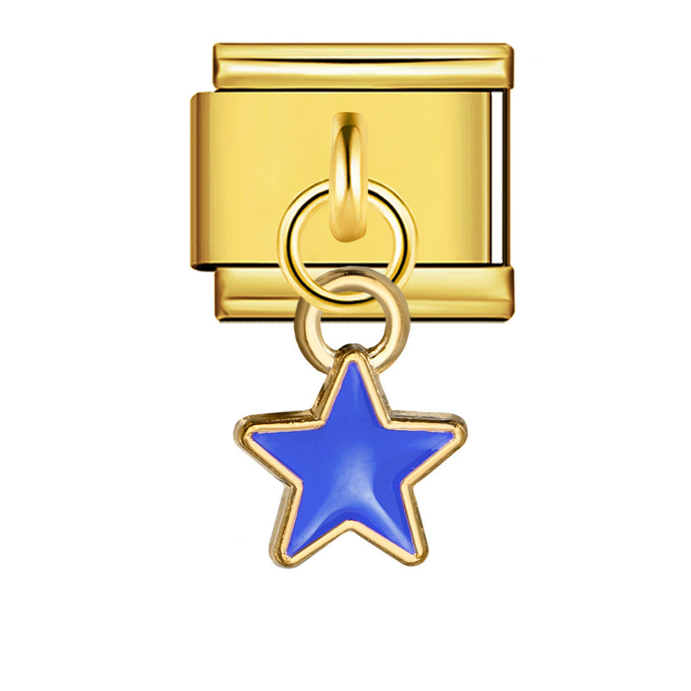 Wholesale  Italian Charm Bracelet 9mm DIY Star and Moon series  Creative Stainless Steel Composable Bracelet