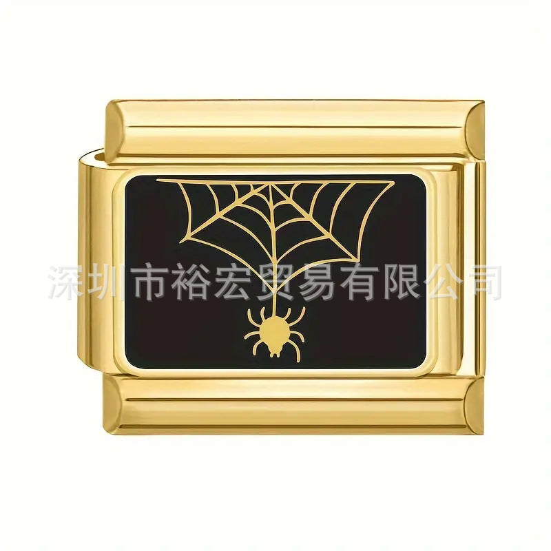 Wholesale Electroplated Stainless Steel Cartoon Food Charms Italian Bracelet DIY Supplies