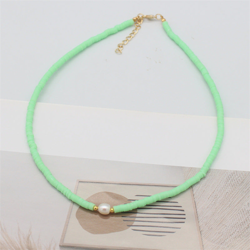 Wholesale  color soft pottery necklace