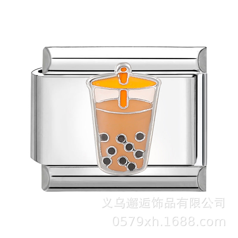 Wholesale  Italian Charm Bracelet 9mm DIY Splicing Removable Cartoon Food Stainless Steel Composable Bracelet