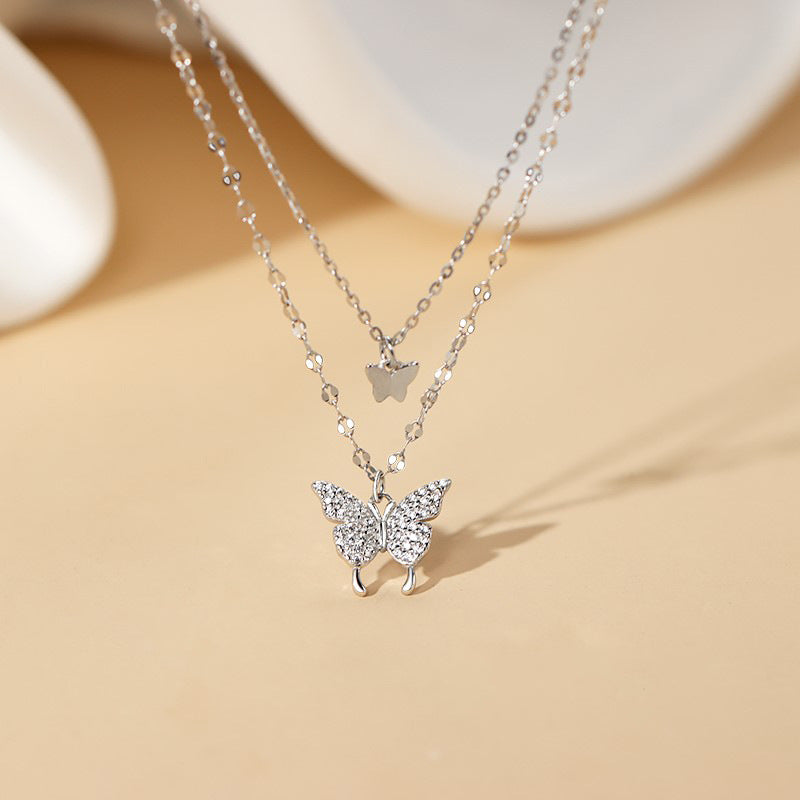 Wholesale Summer Titanium Steel Butterfly Choker Necklace