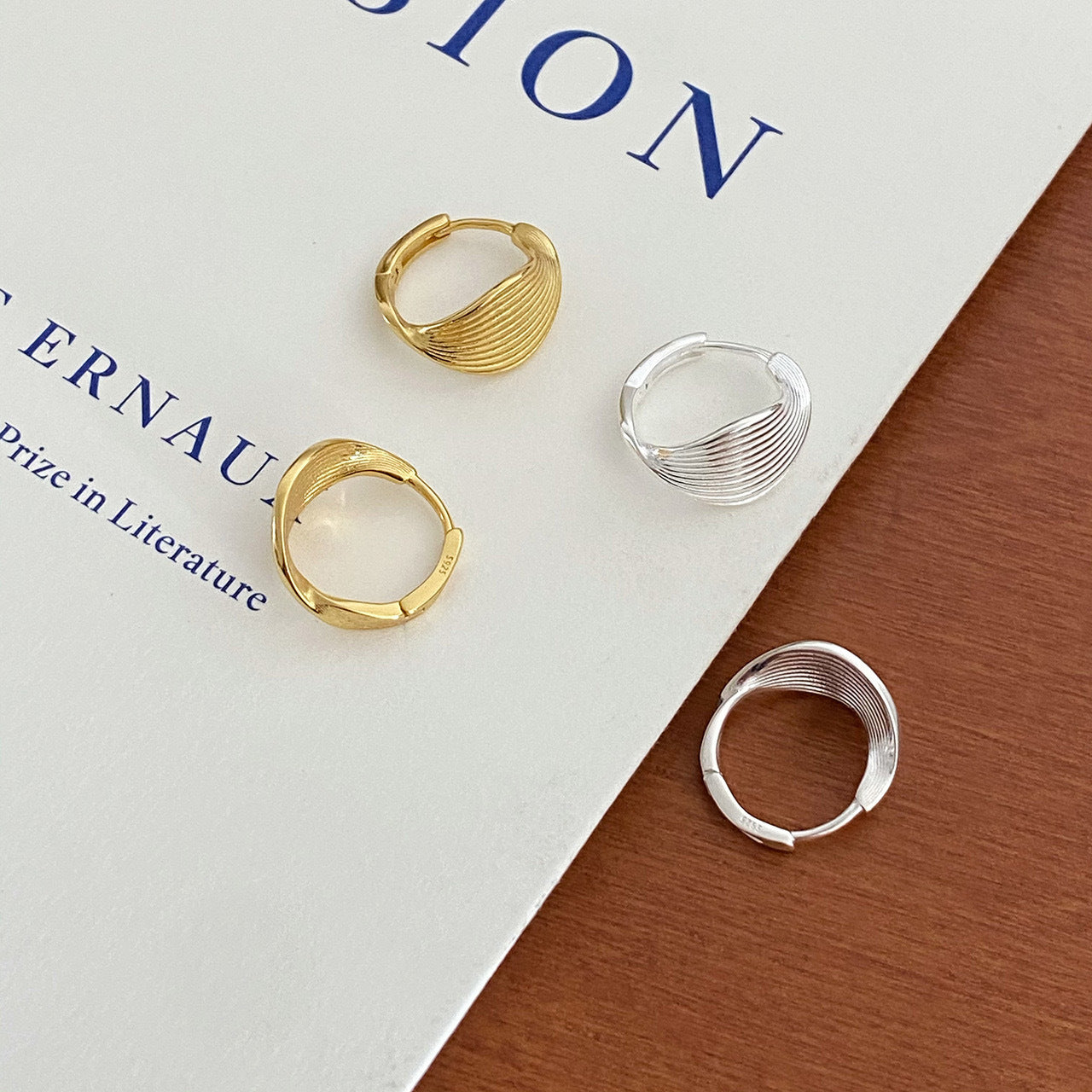 Wholesale S925 sterling silver geometric twist earrings