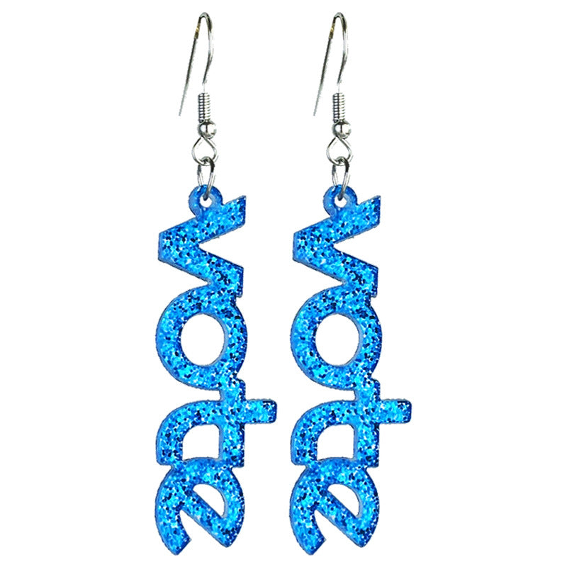 Wholesale 2 Pairs/Pack Red White Blue Wood Earrings ACC-ES-HY165