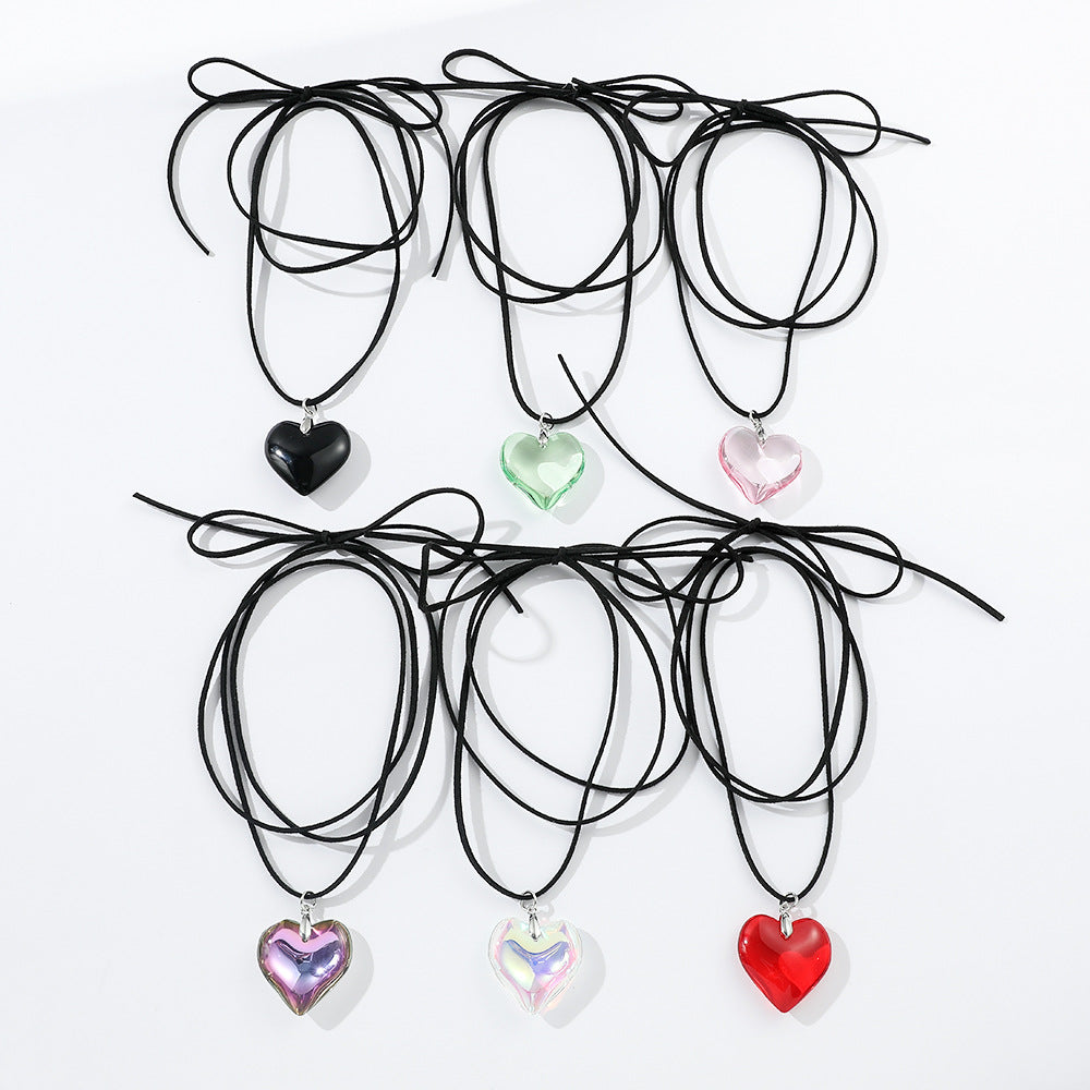 Wholesale double layer simple bow love necklace