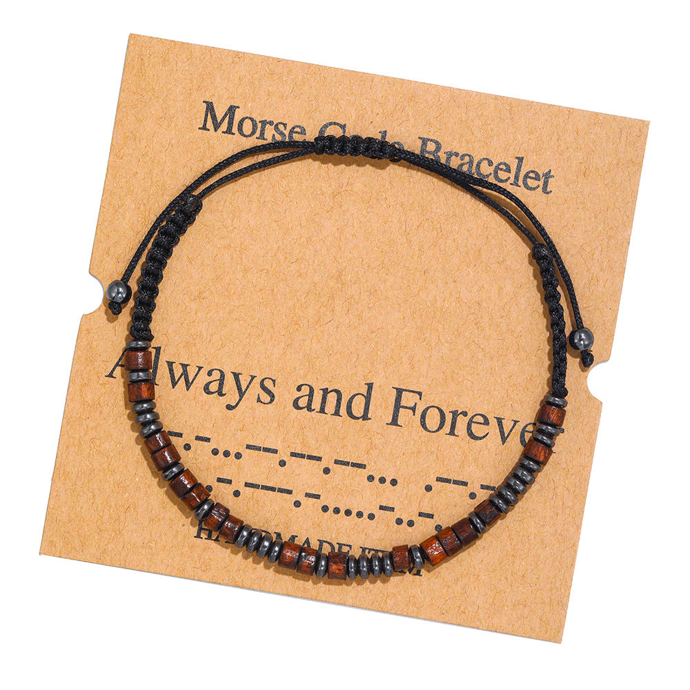 Wholesale Morse Code Letter Number Couple Bracelets