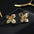 Wholesale color shell retro earrings full-body copper gold-plated s925 silver needle light luxury  earrings