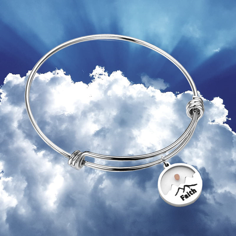 Wholesale  stainless steel Faith Faith mountain mustard seed bracelet