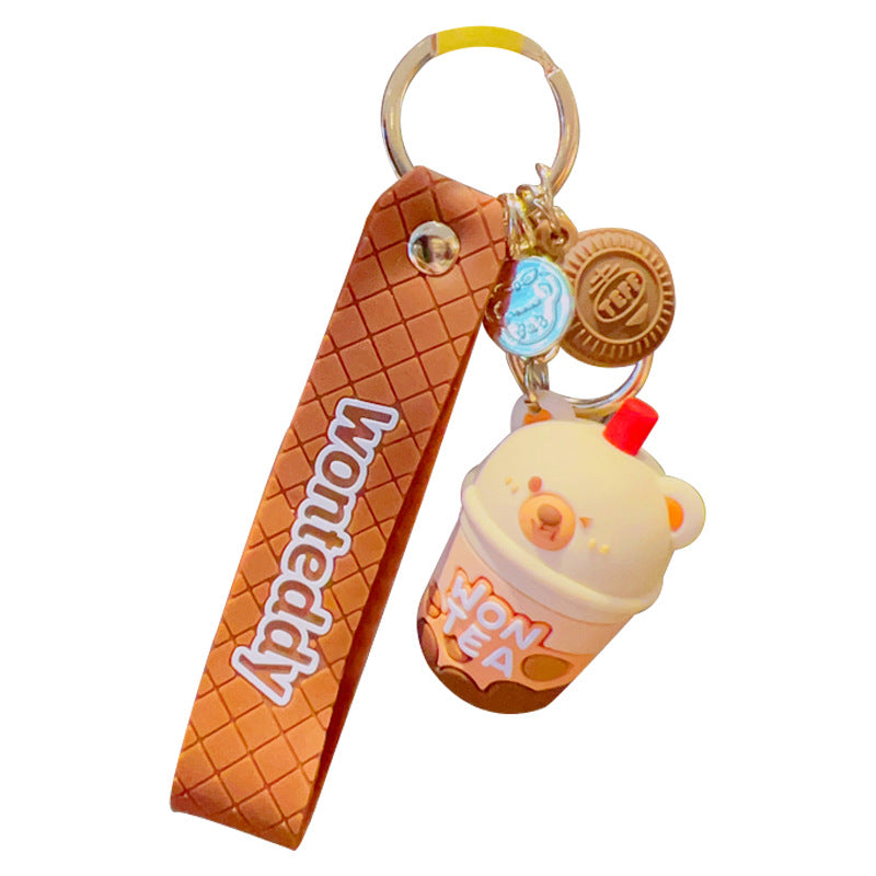 Wholesale Cartoon Cute Burger Fries Silicone Keychain ACC-KC-JuCai011