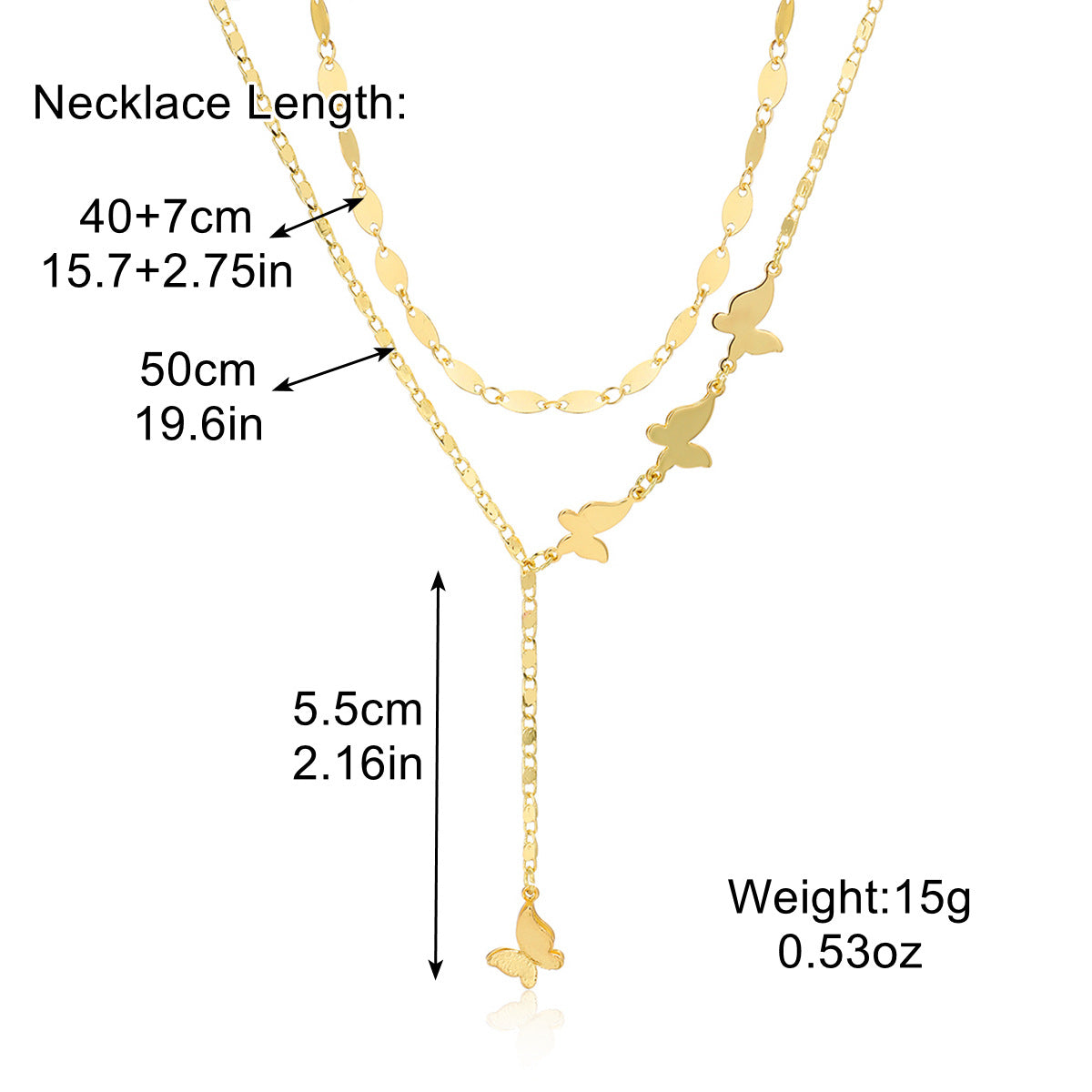 Wholesale Exaggerated Pearl Butterfly Double Layer Alloy Necklace ACC-NE-ManYi015