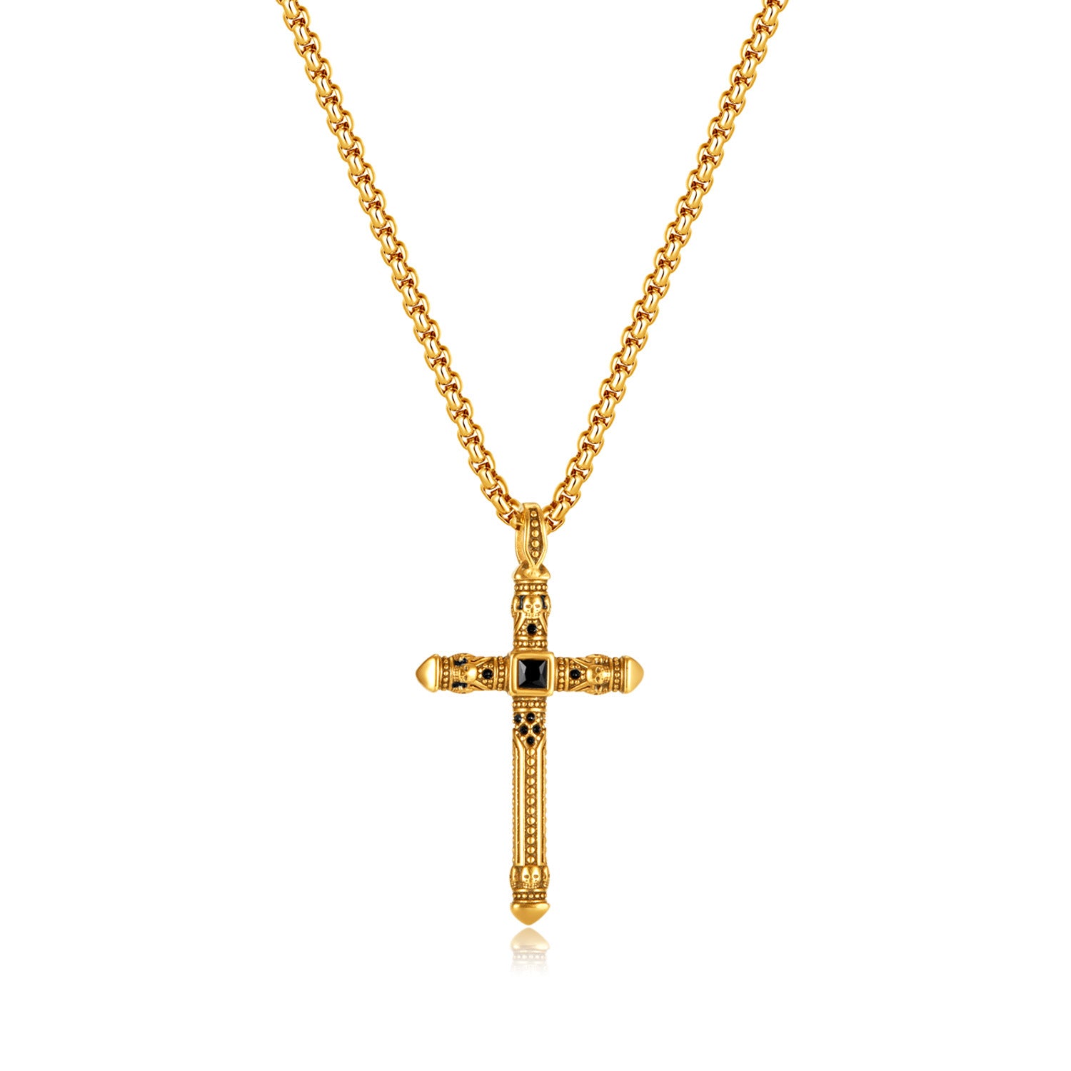 Wholesale Vintage Cross Stainless Steel Necklace ACC-NE-GJ003