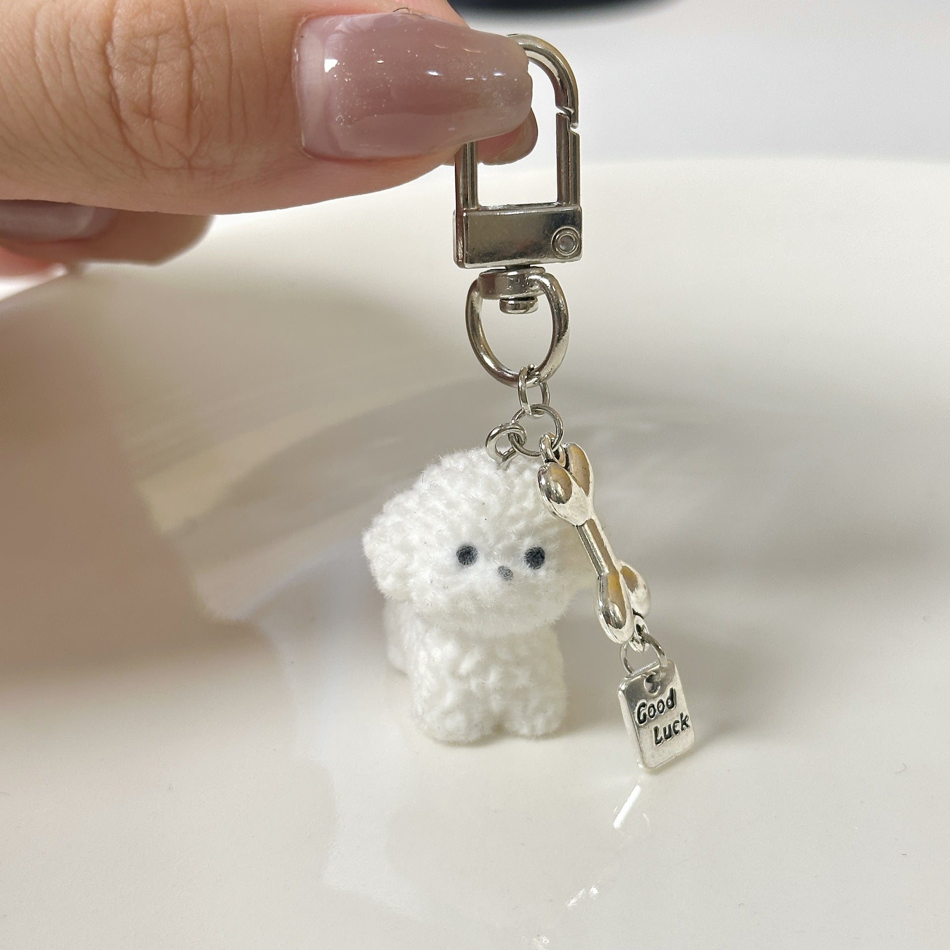 Wholesale  flocking puppy five-pointed star keychain