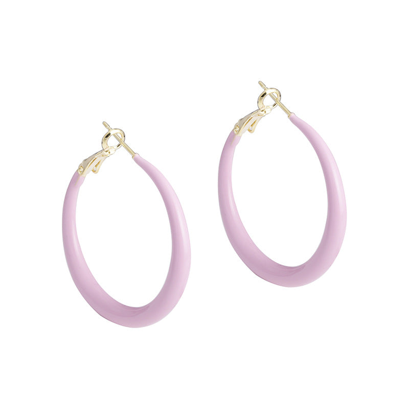 Wholesale All-match Drop Glaze Ring Earrings