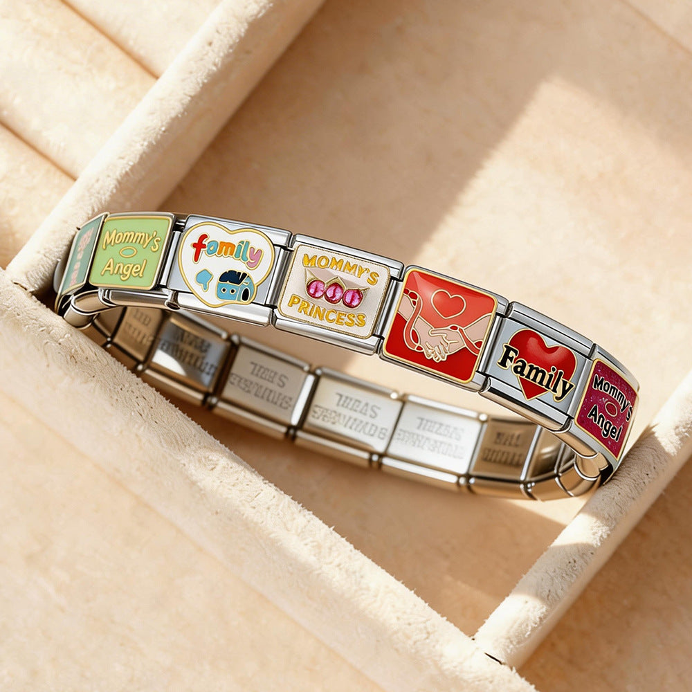 Wholesale Stainless Steel Modular DIY Bracelet Mother S Day Jewelry Accessory For Everyday Wear