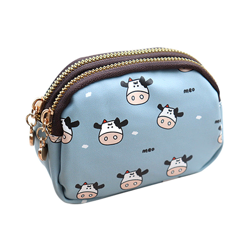Wholesale New Style Double Zipper Cute Cow Wallet  ACC-WT-BiLH003