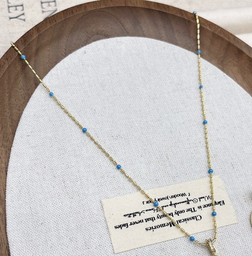 Wholesale  Luxury Shell Turquoise Pearl Pendant Necklace