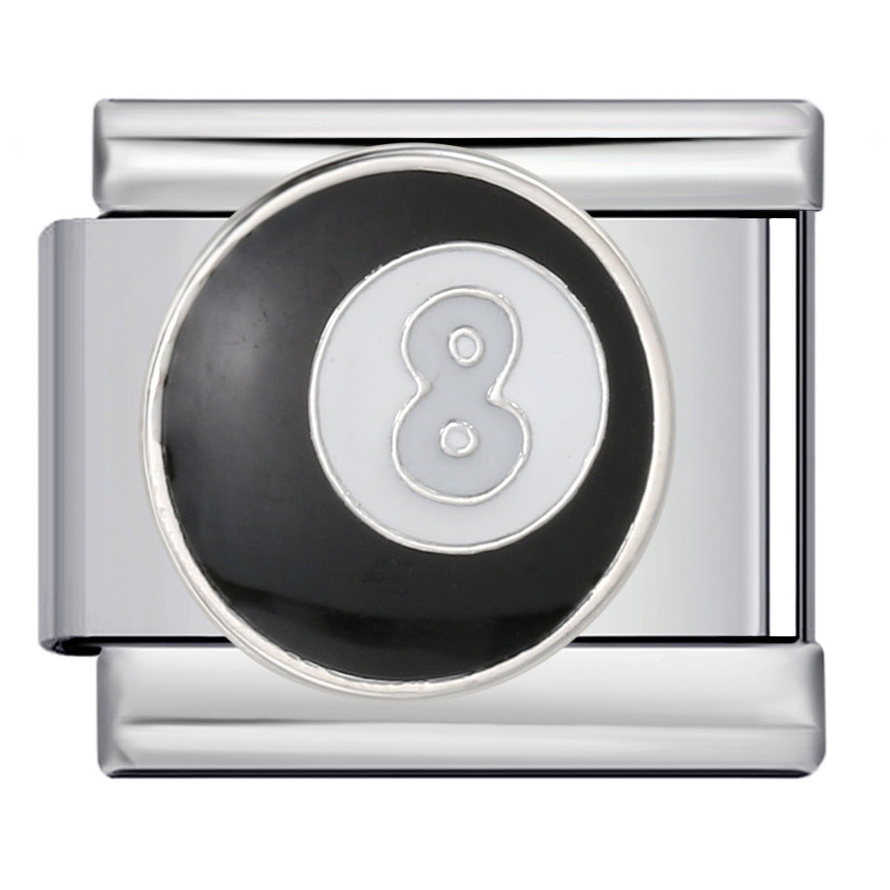 Wholesale 1-15 Color Billiards Italian Module Charms Welding Pattern Oil Drop Splicing Charms