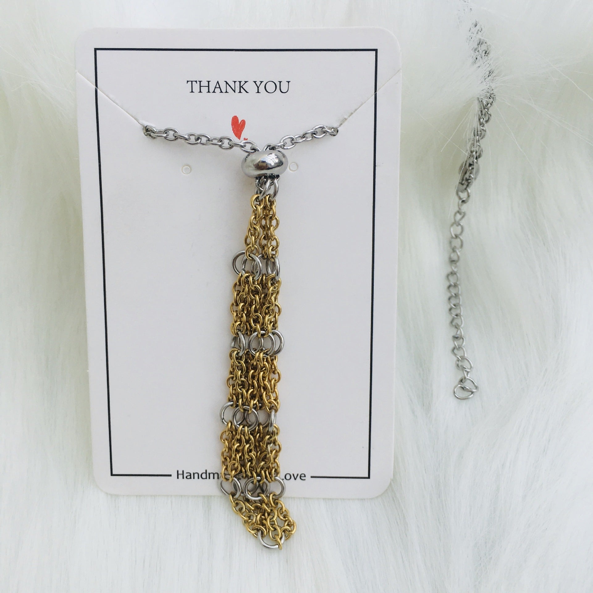 Wholesale Contrasting Color Design Replaceable Crystal Natural Stone Adjustable Metal Mesh Necklace ACC-NE-RongGuan005