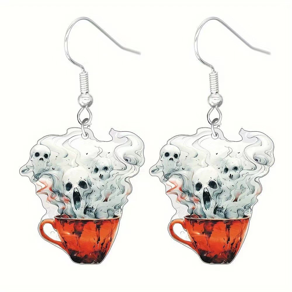 Wholesale  themed skull acrylic earrings