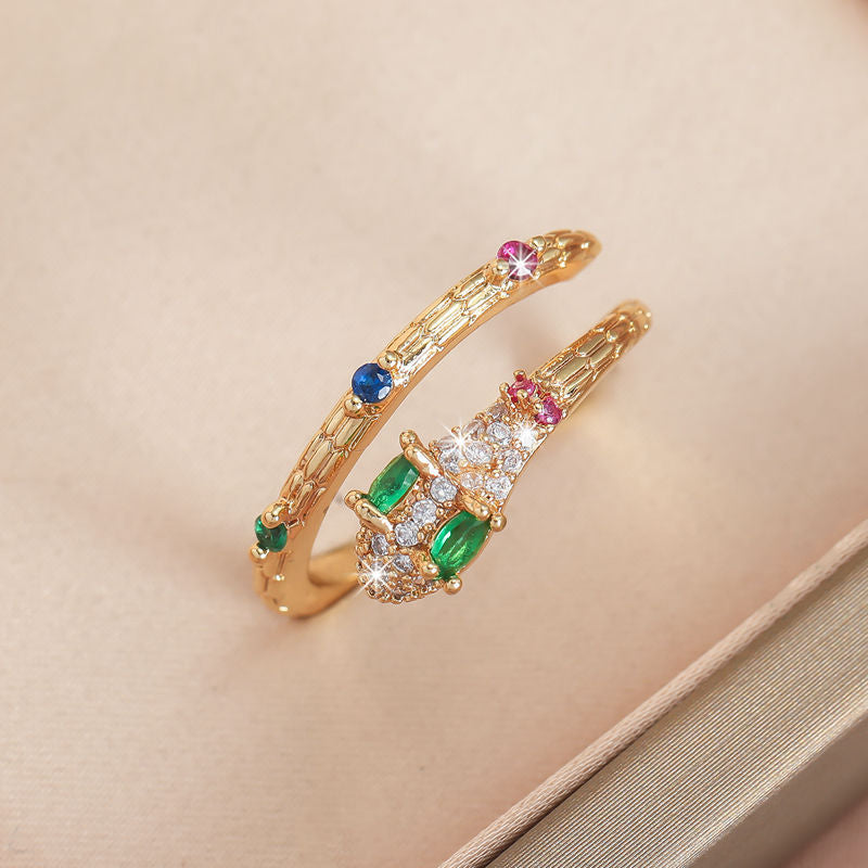 Wholesale snake shape open adjustable ring