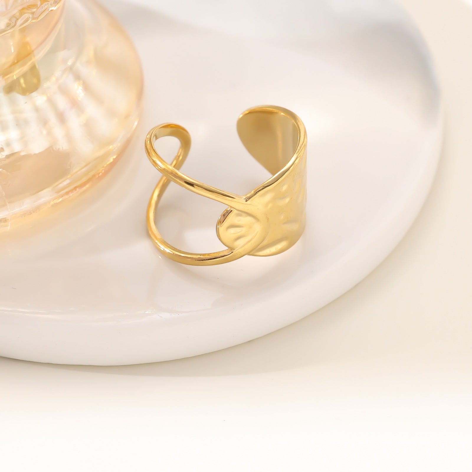 Wholesale Stainless steel openwork adjustable ring