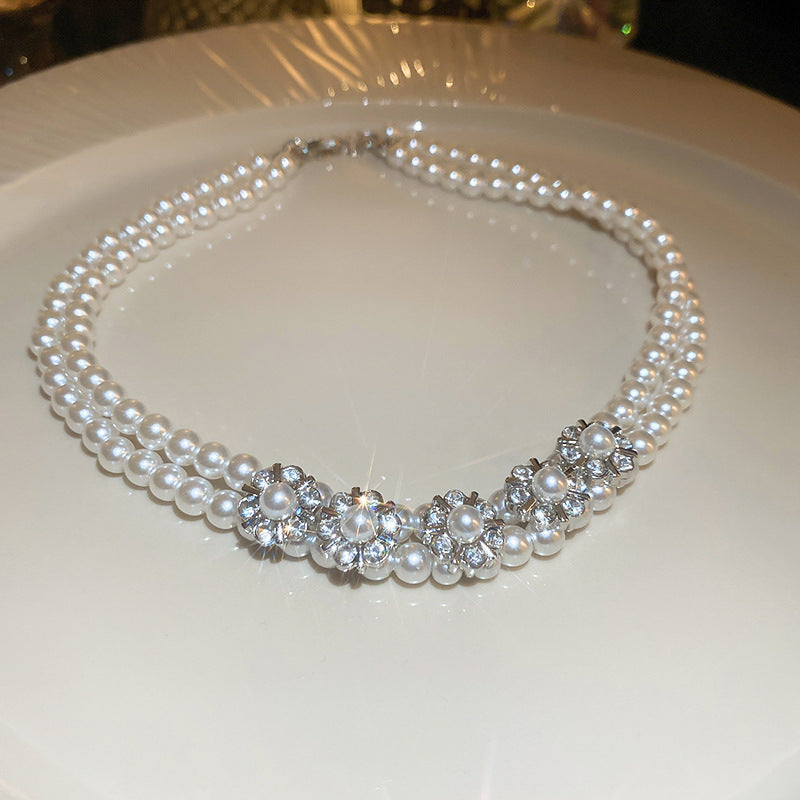 Wholesale Alloy Rhinestone Clavicle Necklace,  Geometric Vintage Style Fashion Jewelry Accessory for Gift