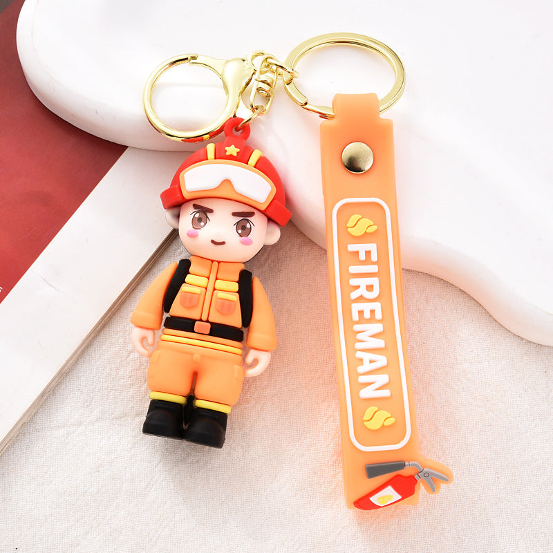 Wholesale original firemen salute traffic police keychain