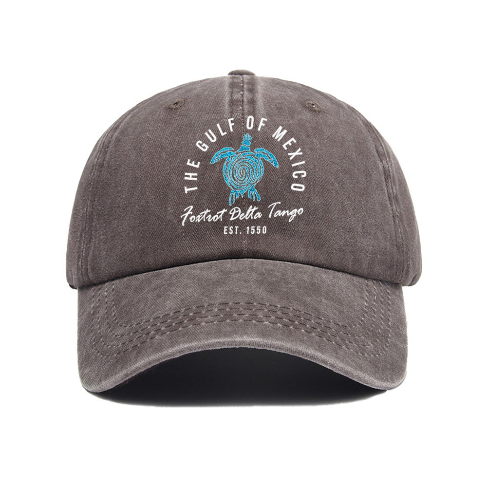 Wholesale Washed cotton printed distressed baseball cap