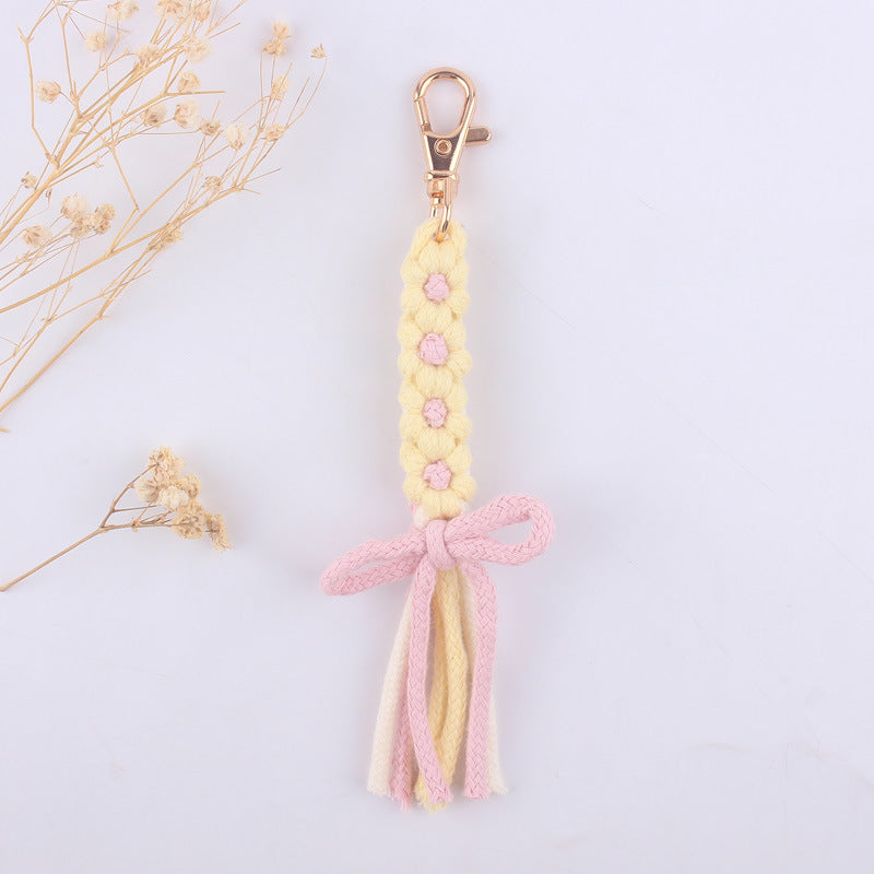Wholesale Hand-woven Cartoon Flower Bow Lanyard Keychain ACC-KC-GuangTian068