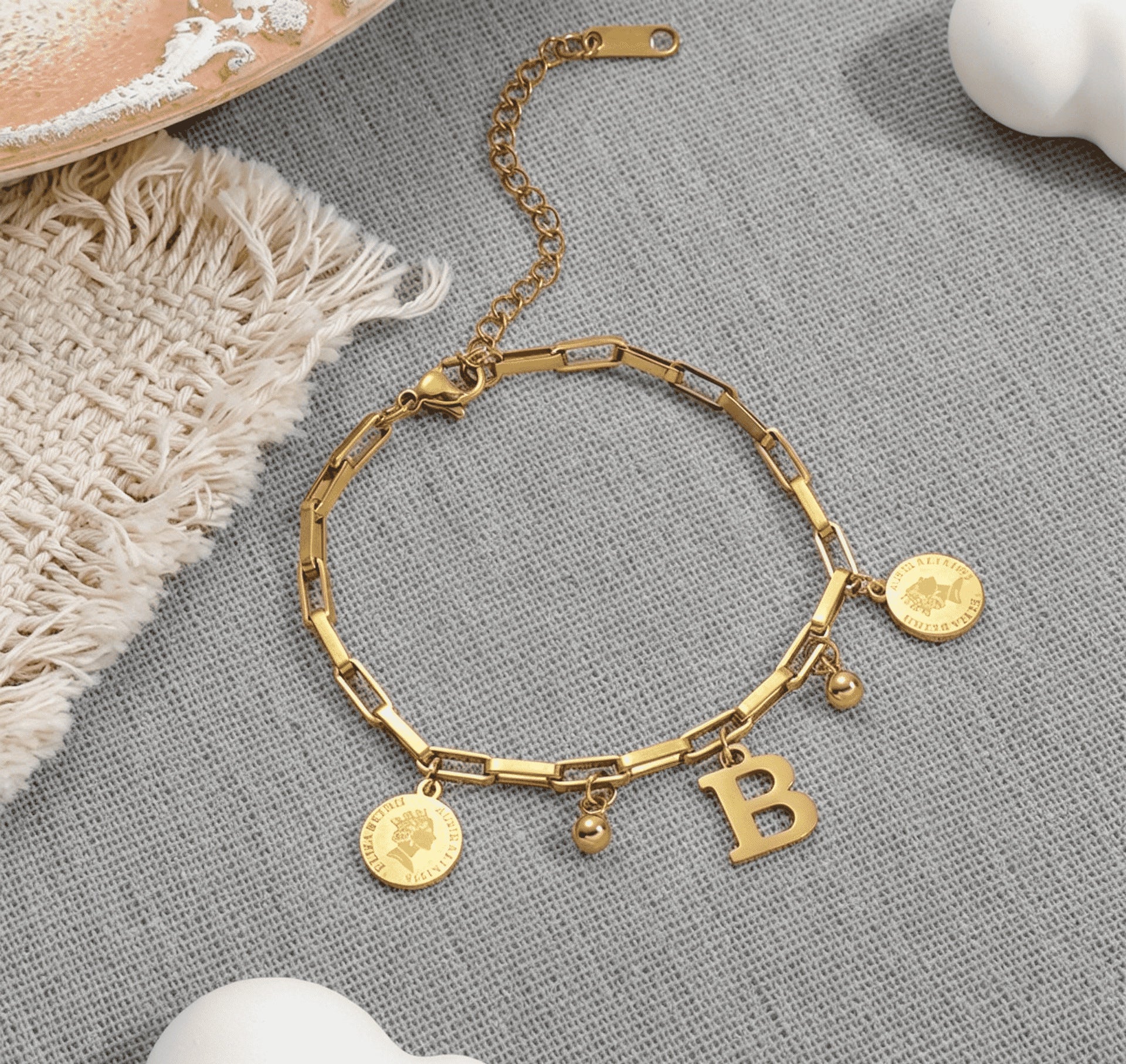 Wholesale Titanium Steel Gold Plated Letter Design Bracelet - Chic Fashion Accessory for Everyday Wear
