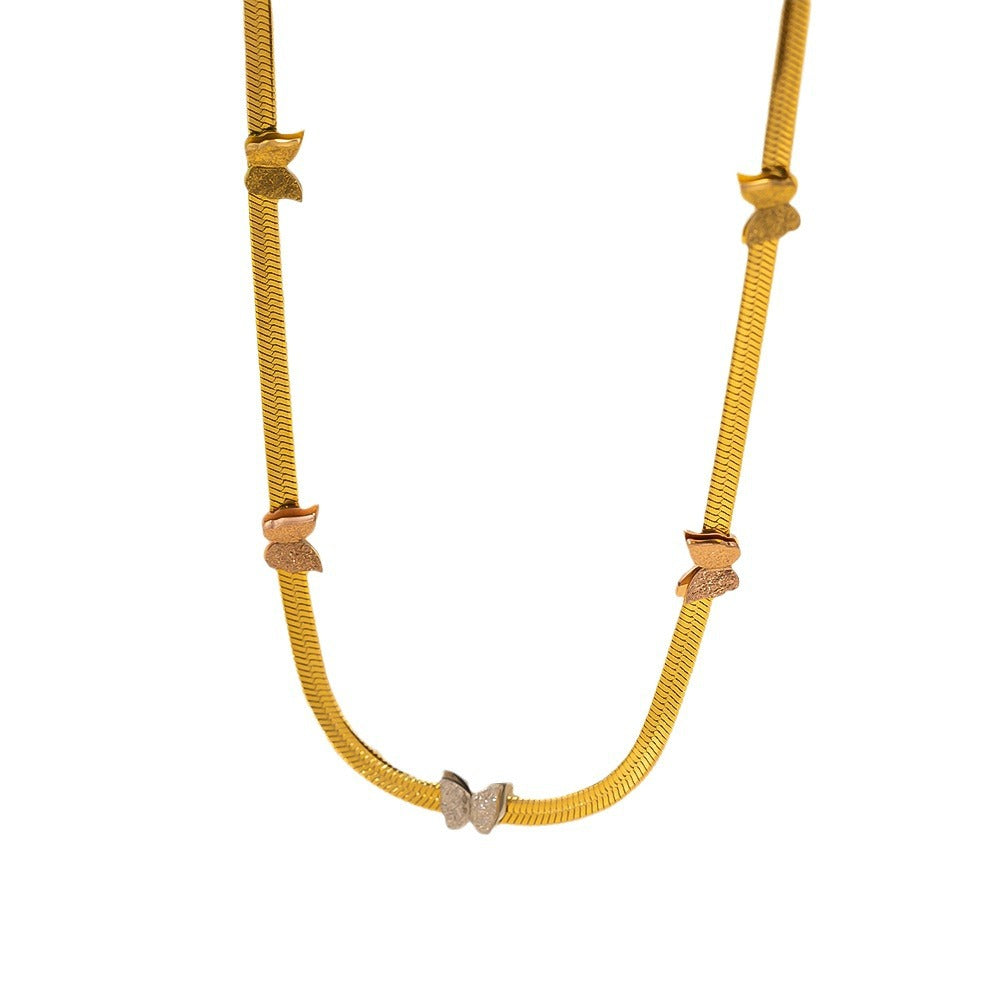 Wholesale Retro Irregular Titanium Steel Necklace Plated 18K Gold Multi-layered Necklace Gold Plated Necklace ACC-NE-Tais004