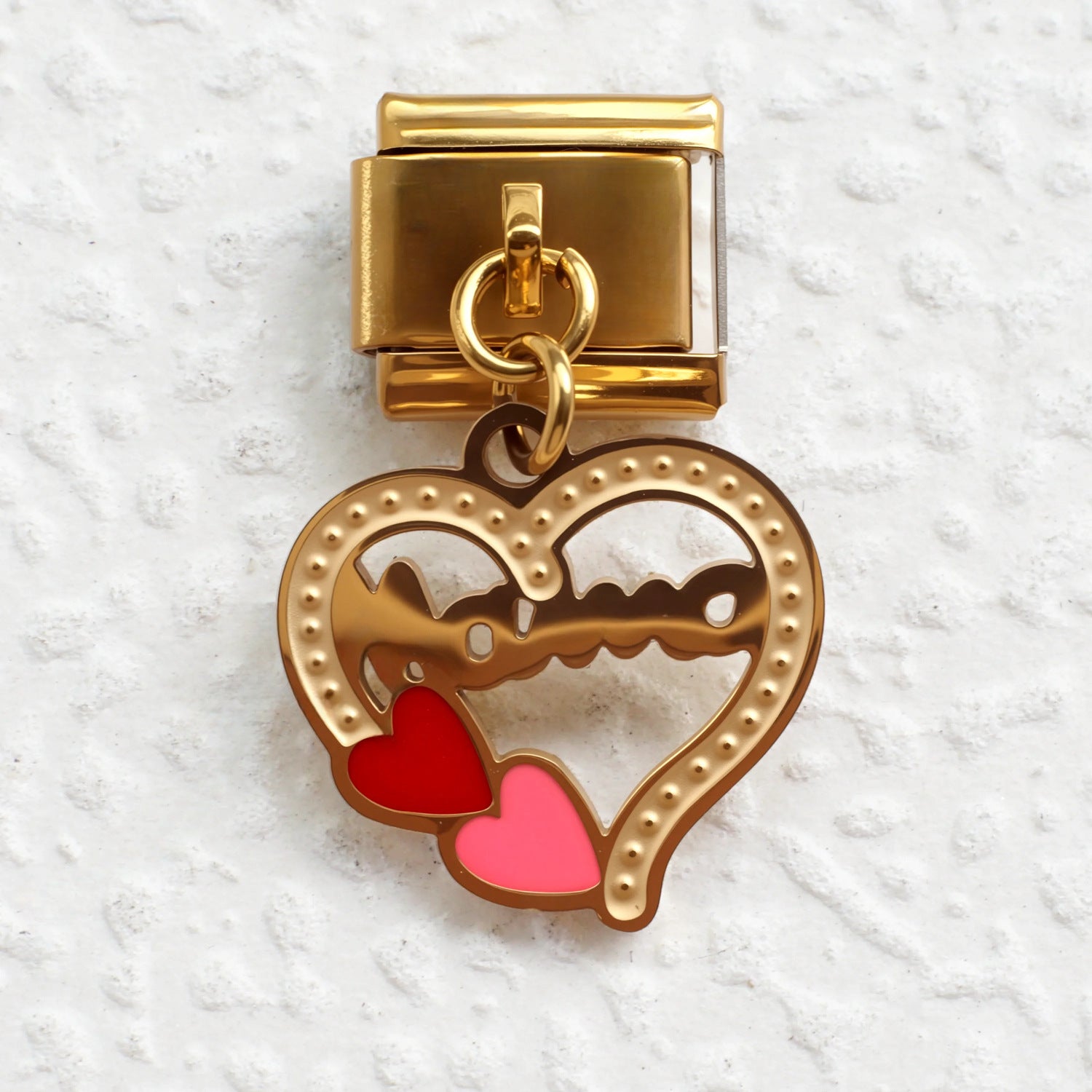 Wholesale Heart Lucky Clover Stainless Steel Italian Charms DIY Bracelet Jewelry Accessory