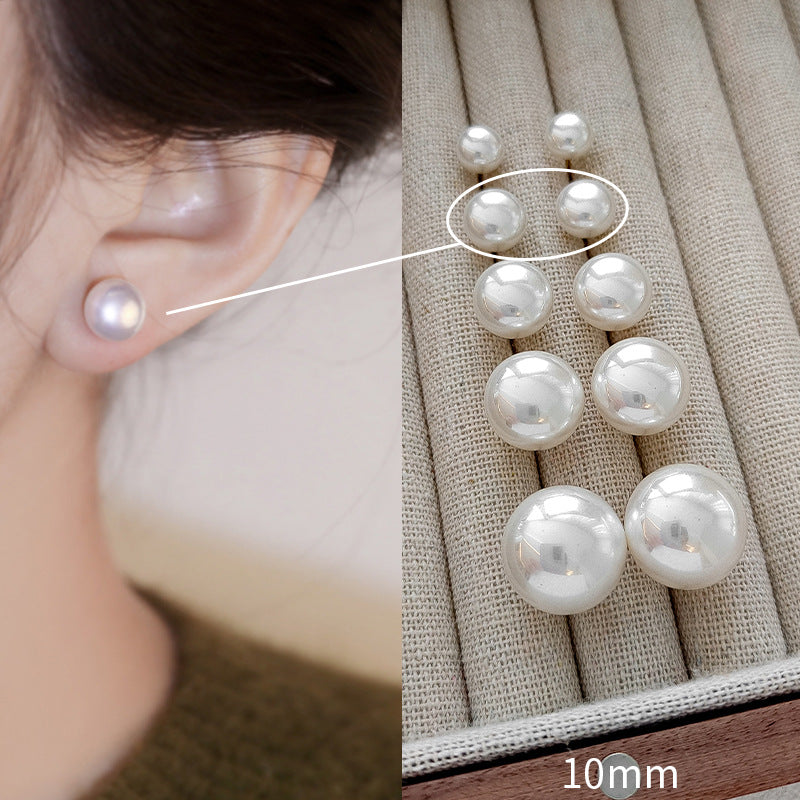 Wholesale Steamed Bun Pink Pearl Minimalist Earrings