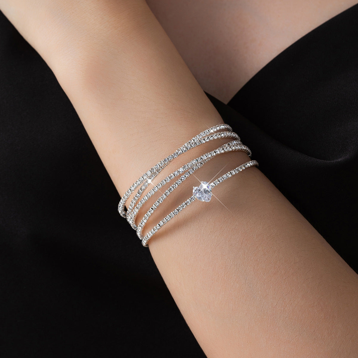 Wholesale bracelet jewelry fashion bridal bracelet rhinestone elastic diamond bracelet