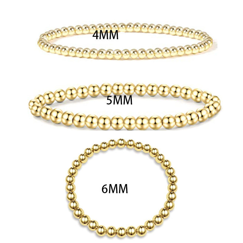 Wholesale Copper Plated Gold Beads Color-retaining Bracelet Beach Style Geometric Elastic Bracelet ACC-BT-zhixiang006