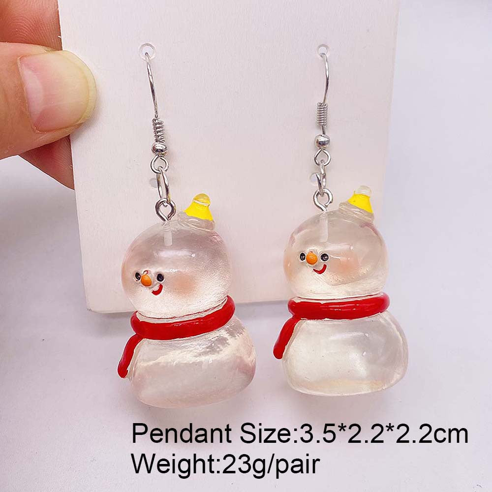Wholesale Christmas 3D Christmas tree snowman resin earrings