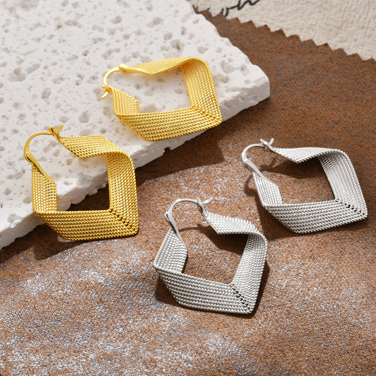 Wholesale twisted woven twist ear buckle  irregular exaggerated  earrings