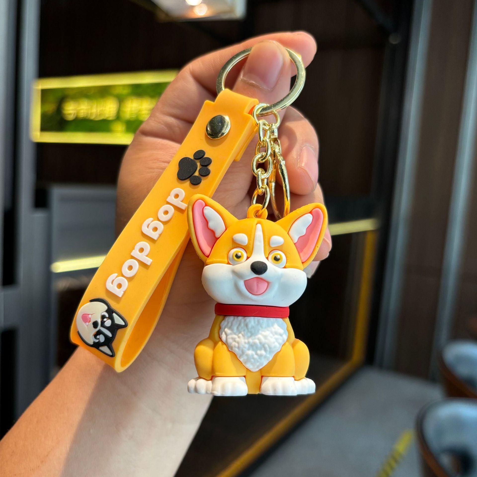 Wholesale Cartoon Husky Dog Keychain - Soft PVC 3D Bag Charm and Car Key Accessory