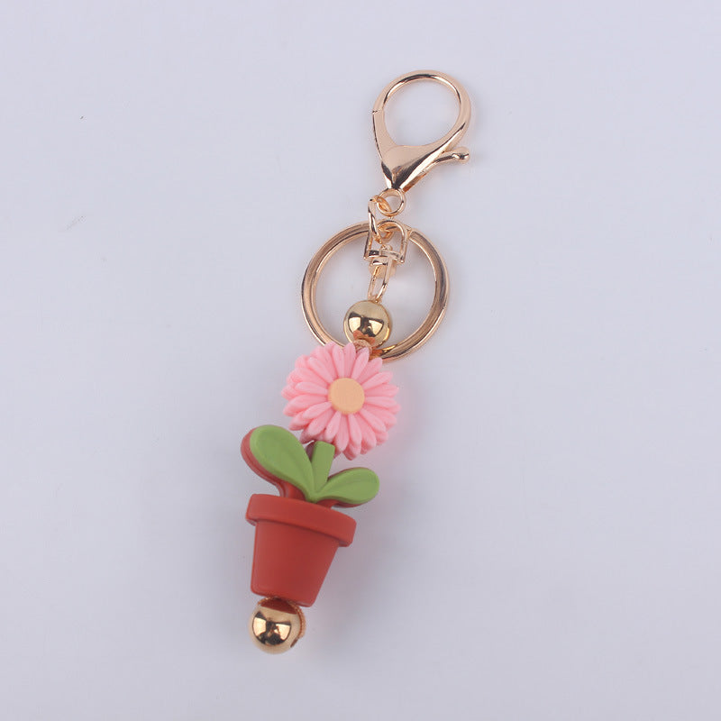 Wholesale Cartoon Daisy Flower Silicone Keychain ACC-KC-GuangTian029