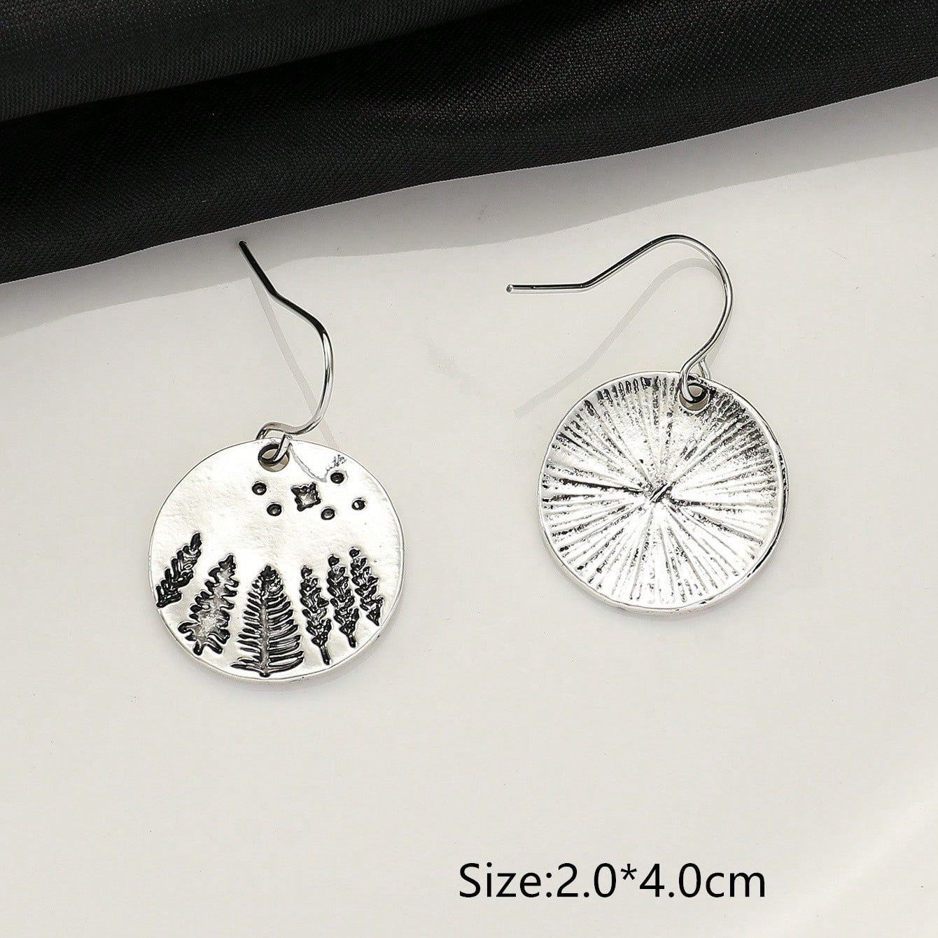 Wholesale Round Geometric Earrings Desert Forest Pattern Earrings